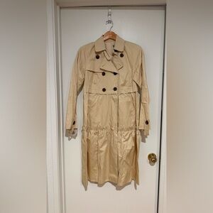 Elegant Beige Double-Breasted Trench Coat